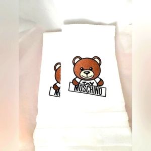 Moschino Bear Embroidered Hand Towel